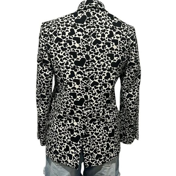 Zadig & Voltaire Viking Jac coeur black & white heart blazer size 34 - Picture 4 of 13